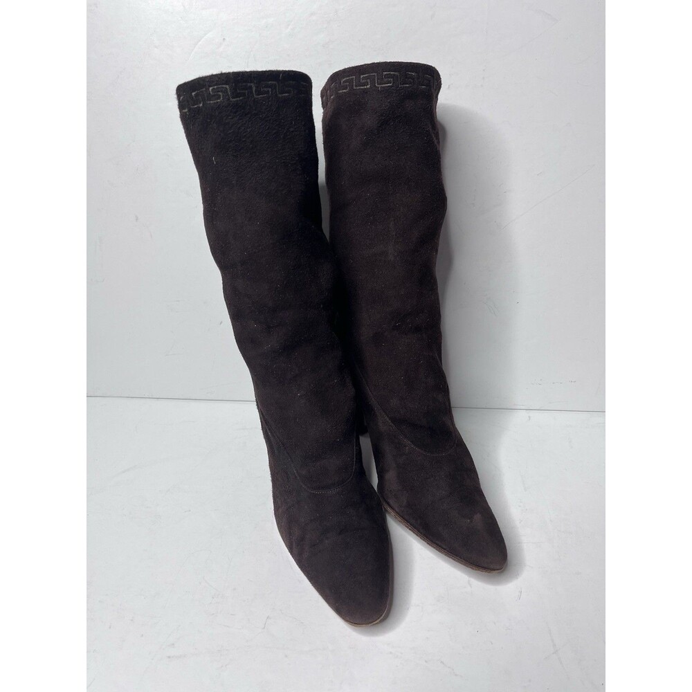 Vintage Via Spiga Brown Suede Pointed Toe Sculpted Heels Women’s Size 8 B - Picture 2 of 12